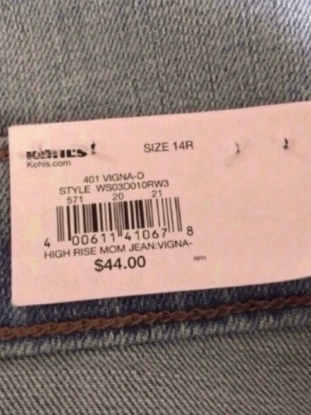 New Sonoma Jeans Light Wash Blue High Rise Denim Mom Jeans Casual Women’s 14R